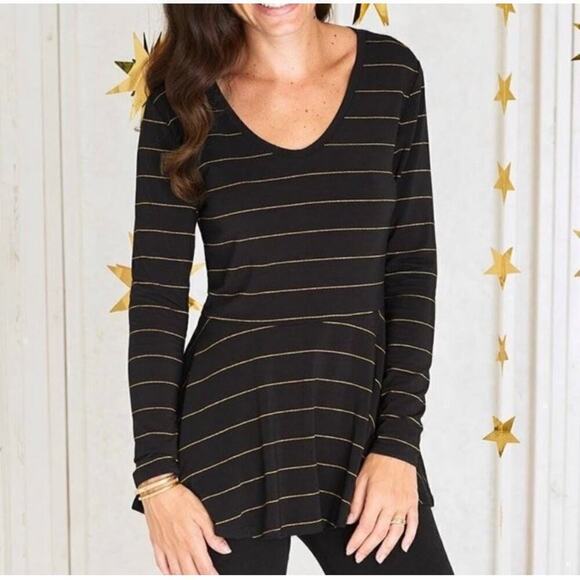 Matilda Jane Wonderment Enjoy the Party Long Sleeve Size M black gold - Picture 1 of 7